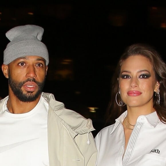 Ashley Graham et son mari Justin Ervin arrivent à à la projection de "American Beauty Star" à la "Hearst Tower" à New York, le 17 janvier 2019 New York,