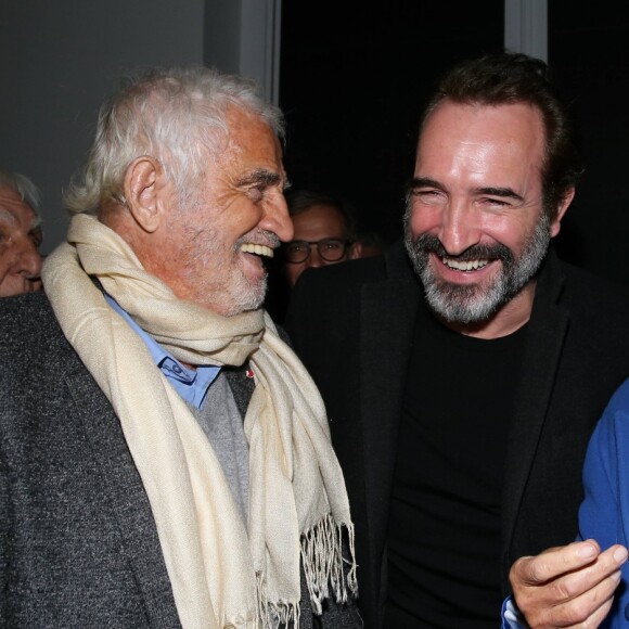 Exclusif- Jean-Paul Belmondo, Jean Dujardin et Michou (Michel Catty) - Soirée de lancement, au Musée Paul Belmondo, de deux ouvrages signés par Jean-Paul Belmondo, "Mille vies valent mieux qu'une" et "Belmondo par Belmondo" parus aux éditions Fayard à Boulogne-Billancourt, le 5 Décembre 2016. © Dominique Jacovides/Bestimage