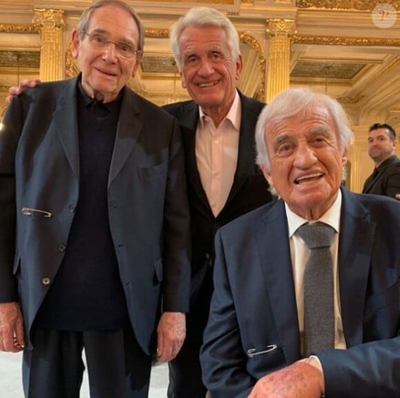 Robert Hossein, Gilbert Coullier et Robert Hossein à l'Elysée le 8 novembre 2019.