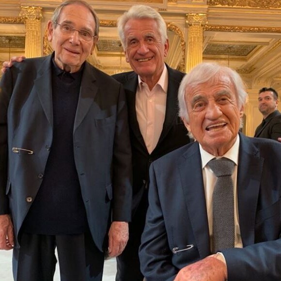 Robert Hossein, Gilbert Coullier et Robert Hossein à l'Elysée le 8 novembre 2019.