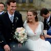 Andy Murray et Kim Sears lors de leur mariage à la Dunblane Cathedral le 11 avril 2015