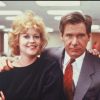 Melanie Griffith, Harrison Ford et Sigourney Weaver sur le tournage de "Working Girl" en 1989