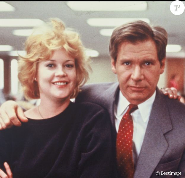 Melanie Griffith, Harrison Ford et Sigourney Weaver sur le tournage de "Working Girl" en 1989