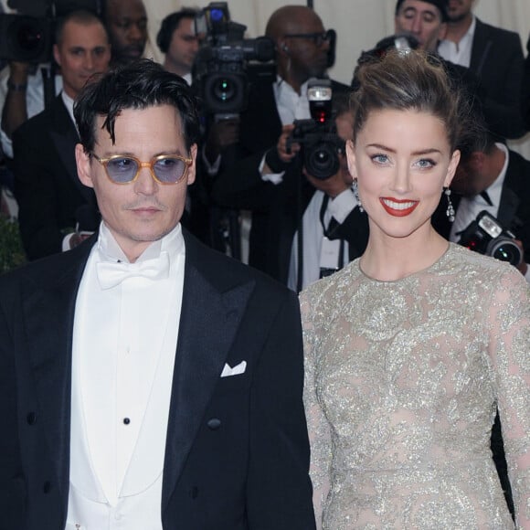 Johnny Depp et sa fiancée Amber Heard - Soirée du Met Ball / Costume Institute Gala 2014: "Charles James: Beyond Fashion" à New York, le 5 mai 2014.