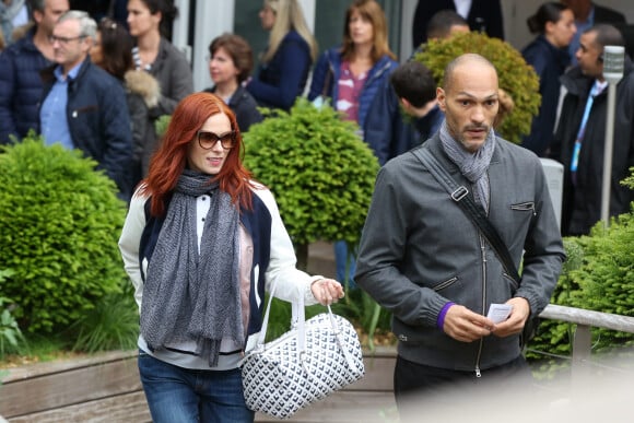 Audrey Fleurot et son compagnon Djibril Glissant - People au village des internationaux de France de tennis à Roland Garros à Paris 4 juin 2016. © Dominique Jacovides / Bestimage