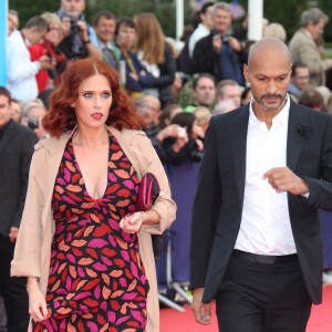 Audrey Fleurot enceinte et son compagnon Djibril Glissant - Avant-première du film "Everest" et soirée d'ouverture lors du 41ème Festival du film américain de Deauville, le 4 septembre 2015.