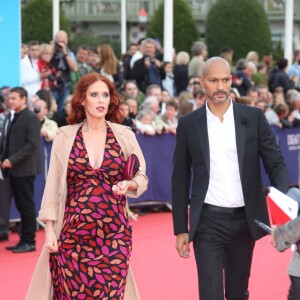 Audrey Fleurot enceinte et son compagnon Djibril Glissant - Avant-première du film "Everest" et soirée d'ouverture lors du 41ème Festival du film américain de Deauville, le 4 septembre 2015.