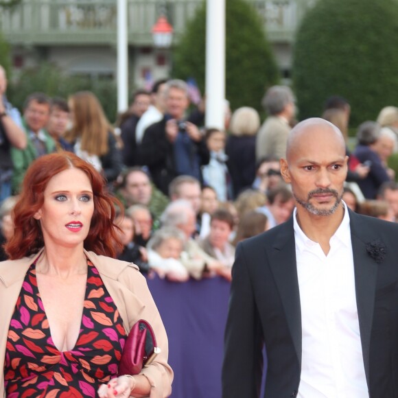 Audrey Fleurot enceinte et son compagnon Djibril Glissant - Avant-première du film "Everest" et soirée d'ouverture lors du 41ème Festival du film américain de Deauville, le 4 septembre 2015.