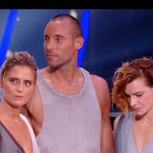 Fauve Hautot, Sami El Gueddari et Pauline dans l'émission "Danse avec les stars 10". TF1. Le 16 novembre 2019.