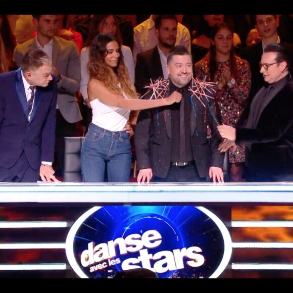 Patrick Dupond, Shy'm, Chris Marques et Jean-Marc Généreux dans l'émission "Danse avec les stars 10". TF1. Le 16 novembre 2019.