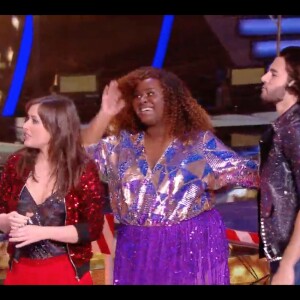 Elsa Esnoult, Anthony Colette et Shylee dans l'émission "Danse avec les stars 10". TF1. Le 16 novembre 2019.