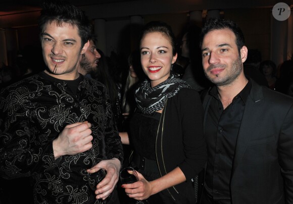 Aurelien Wiik, Dounia Coesens et Mario Barravecchia (Star Academy 1) - Remise des Prix Romy Schneider et Patrick Dewaere a l'hotel Hyatt a Paris pour la 32e edition, le 11 mars 2013.