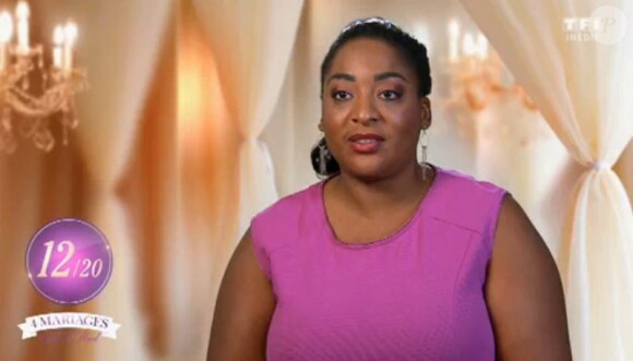 Cynthia dans "4 mariages pour 1 lune de miel", le 19 novembre 2019, sur TF1