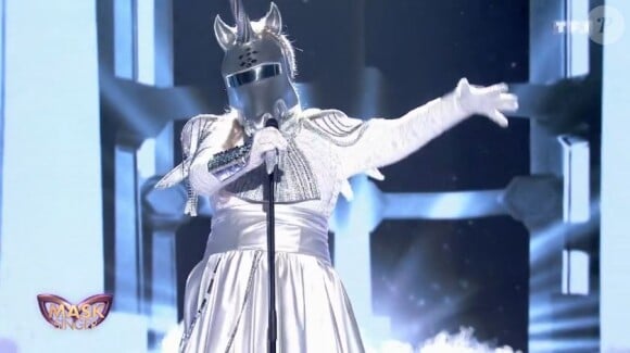 Portrait et performance de la Licorne, personnage de "Mask Singer" sur TF1.