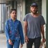 Exclusif - Freida Pinto et Cory Tran à la terrasse du restaurant Burger Basket à Los Angeles, le 29 juillet 2018.