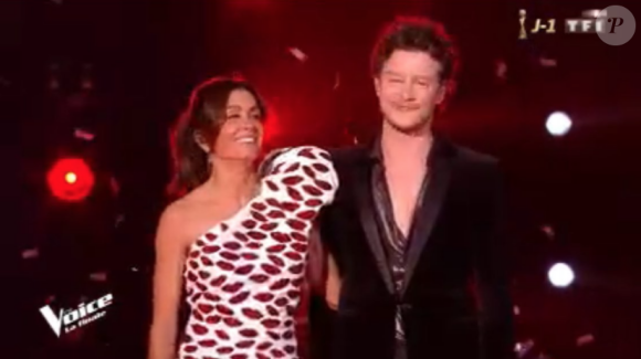 Jenifer et Sidoine pour la finale de "The Voice 8" sur TF1, le 6 juin 2019.