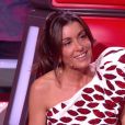 Jenifer très stylée dans son top Yves Saint Laurent pour la finale de "The Voice 8" sur TF1, le 6 juin 2019.