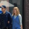 Exclusif - Les acteurs de la série SuperGirl Melissa Benoist et son compagnon Chris Wood à la sortie d'un café local, les amoureux se promènent main dans la main à Los Angeles, le 3 juin 2019.