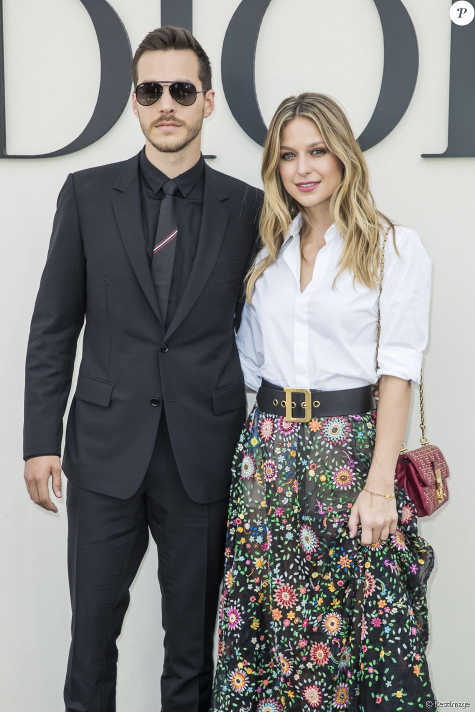 Melissa Benoist et son compagnon Christopher Charles Wood - Photocall