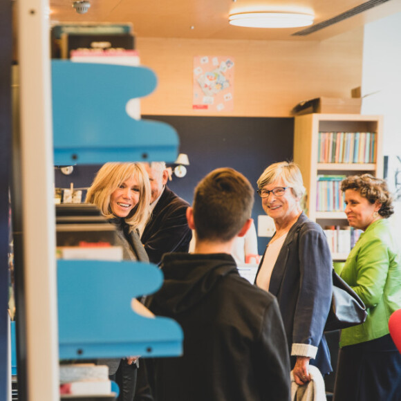 Brigitte Macron lors de la visite de la maison Solenn, le 21 octobre 2019.