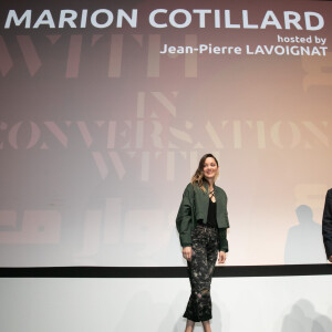 Marion Cotillard participe aux "Conversations" avec Jean-Pierre Lavoignat lors de la 18ème édition du Festival International du Film de Marrakech (FIFM), le 30 novembre 2019. © Romuald Meigneux/Bestimage