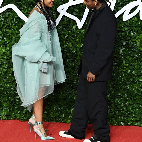 A$AP Rocky et Rihanna assistent à la cérémonie des "Fashion Awards 2019" au Royal Albert Hall à Londres, le 2 décembre 2019.