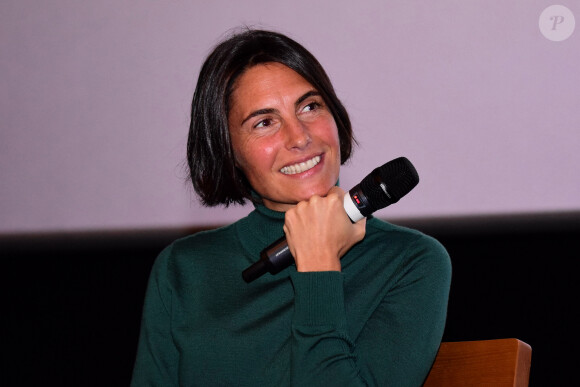 Alessandra Sublet prend la parole autour de la table ronde 'Elles ont osé' pendant le festival 'Lyon Gagne Avec Ses Femmes' dont elle est la marraine, le 14 novembre 2019. © Romain Ducelin / Bestimage