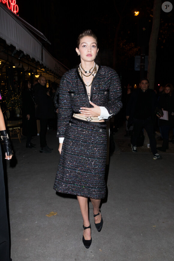 Gigi Hadid a assisté au dîner de l'after show Chanel Métiers d'Art. Paris, le 4 décembre 2019.