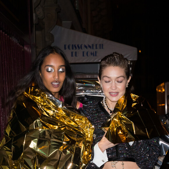 Les top models Gigi Hadid et Mona Tougaard ont participé au défilé Chanel Métiers d'Art et assisté au dîner de l'after-show. Paris, le 4 décembre 2019.