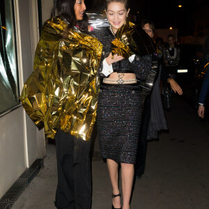 Les top models Gigi Hadid et Mona Tougaard ont participé au défilé Chanel Métiers d'Art et assisté au dîner de l'after-show. Paris, le 4 décembre 2019.