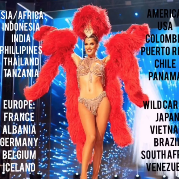 Lee costume de Maëva Coucke pour l'élection de Miss Univers 2019 le 8 décembre 2019.