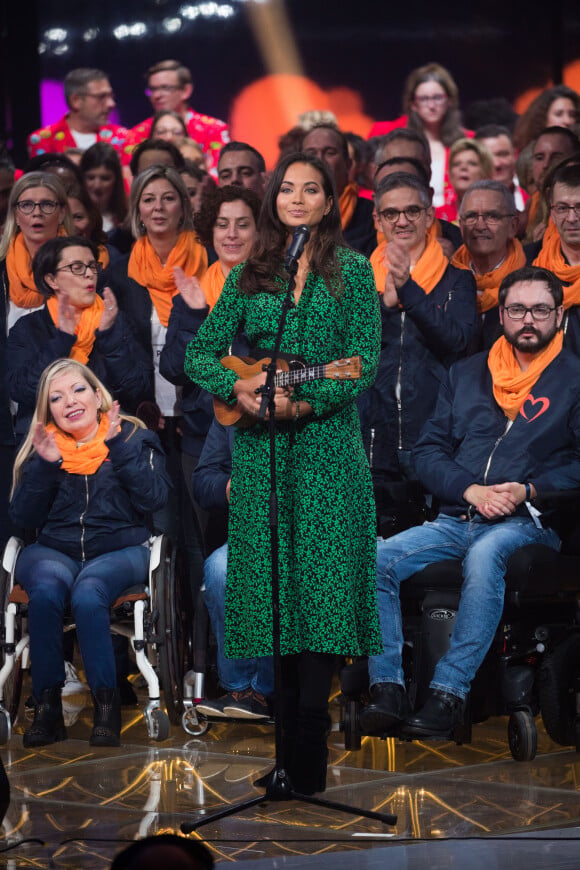 Vaimalama Chaves - Deuxième jour de la 33ème édition du Téléthon au Parc de la Villette à Paris le 7 décembre 2019. Le compteur de la 33ème édition du Téléthon a atteint 74,6 millions d'euros dimanche 8 décembre, en hausse par rapport à l'édition 2018 où l'événement caritatif avait été bousculé par la mobilisation des "gilets jaunes". © Tiziano Da Silva/Bestimage08/12/2019 -