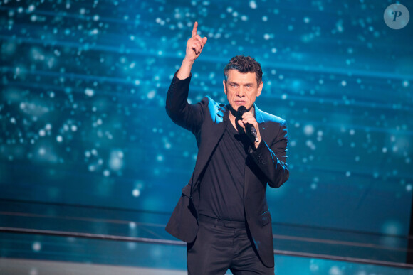 Marc Lavoine - Deuxième jour de la 33ème édition du Téléthon au Parc de la Villette à Paris le 7 décembre 2019. Le compteur de la 33ème édition du Téléthon a atteint 74,6 millions d'euros dimanche 8 décembre, en hausse par rapport à l'édition 2018 où l'événement caritatif avait été bousculé par la mobilisation des "gilets jaunes". © Tiziano Da Silva/Bestimage07/12/2019 - Paris