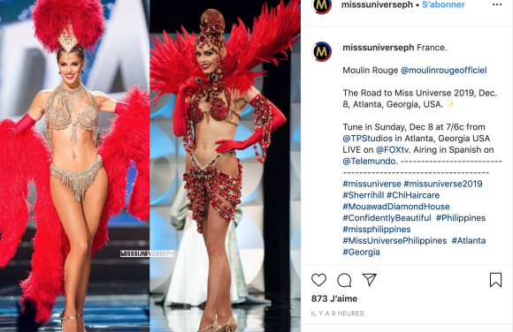 Lee costume de Maëva Coucke pour l'élection de Miss Univers 2019 le 8 décembre 2019.