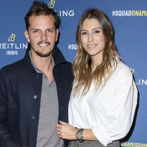 Laury Thilleman (Miss France 2011) et son fiancé Juan Arbelaez lors de la soirée de réouverture de la boutique "Breitling", située rue de la Paix. Paris, le 3 octobre 2019. © Olivier Borde/Bestimage