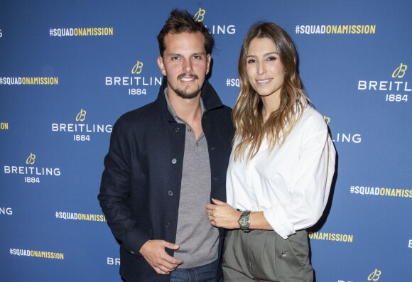 Laury Thilleman (Miss France 2011) et son fiancé Juan Arbelaez lors de la soirée de réouverture de la boutique "Breitling", située rue de la Paix. Paris, le 3 octobre 2019. © Olivier Borde/Bestimage