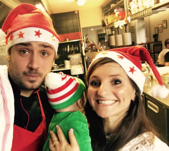 Noémie Honiat et Quentin Bourdy ont passé leur premier Noël avec leur bébé Zacharie. Décembre 2016.