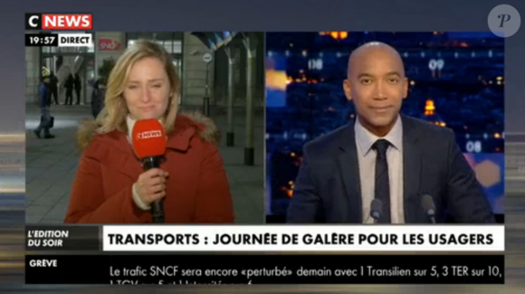 La journaliste Claire Sergent embrassée de force par un inconnu - Cnews, 9 décembre 2019