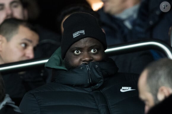 Issa Doumbia dans les tribunes lors du match de Champions League "PSG - Galatasaray (5-0)" au Parc des Princes à Paris, le 11 décembre 2019. © Cyril Moreau/Bestimage