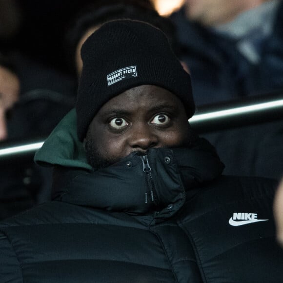 Issa Doumbia dans les tribunes lors du match de Champions League "PSG - Galatasaray (5-0)" au Parc des Princes à Paris, le 11 décembre 2019. © Cyril Moreau/Bestimage