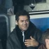 Ora Ito, Jamel Debbouze et son fils Léon dans les tribunes lors du match de Champions League "PSG - Galatasaray (5-0)" au Parc des Princes à Paris, le 11 décembre 2019. © Cyril Moreau/Bestimage