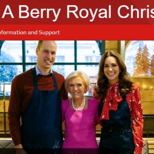 La duchesse Catherine de Cambridge et le prince William ont participé à un programme d'une heure avec Mary Berry, A Berry Royal Christmas, qui mettra en lumière l'action d'associations qu'ils soutiennent et la préparation d'un repas de Noël pour les remercier, qui sera diffusé sur BBC1 le 16 décembre 2019.