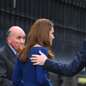 Le prince William, duc de Cambridge, et Kate Middleton, duchesse de Cambridge, assistent au lancement de l'association caritative "National Emergencies Trust" à l'Eglise St Martin-in-the-Fields à Londres, le 7 novembre 2019.