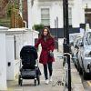 Exclusif - Pippa Middleton promène son fils Arthur en poussette dans les rues de Londres le 16 décembre 2019.