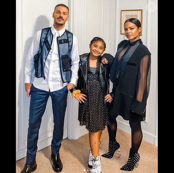 M. Pokora, Christina Milian et Violet lors de la soirée des NRJ Music Awards, à Cannes, le 9 novembre 2019.