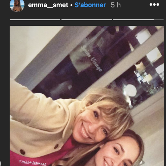 Estelle Lefébure rend visite à sa fille Emma Smet sur le tournage de "Demain nous appartient" - 19 décembre 2019, Instagram
