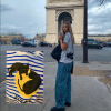 Mia Regan, la petite amie de Romeo Beckham, près de l'Arc de Triomphe. Paris, décembre 2019.