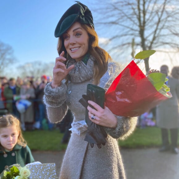 Kate Middleton, duchesse de Cambridge assiste à la messe de Noël en l'église Sainte-Marie-Madeleine à Sandringham au Royaume-Uni, le 25 décembre 2019.