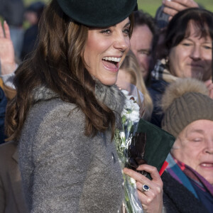 Catherine (Kate) Middleton, duchesse de Cambridge, lors de la messe de Noël en l'église Sainte-Marie-Madeleine à Sandringham au Royaume-Uni, le 25 décembre 2019.