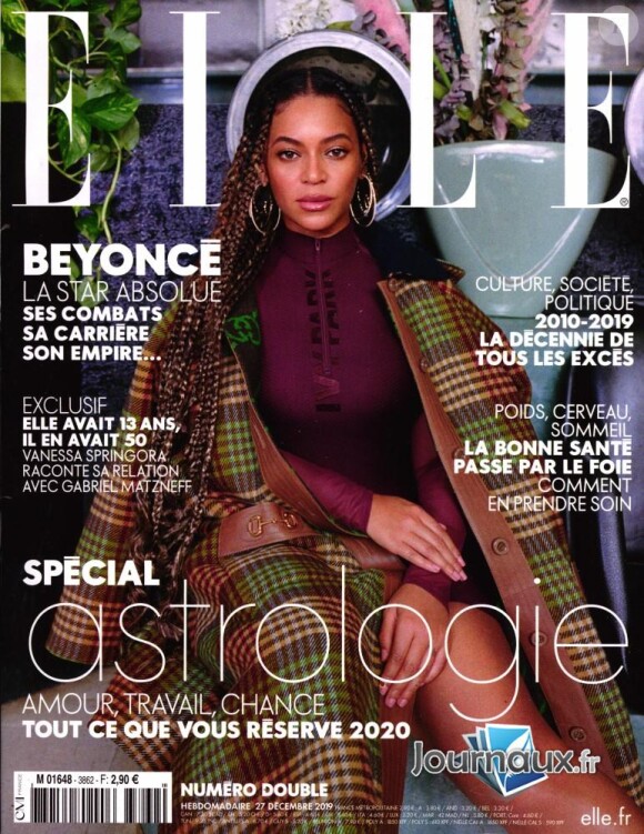 Beyoncé dans le magazine "Elle" du 27 décembre 2019.